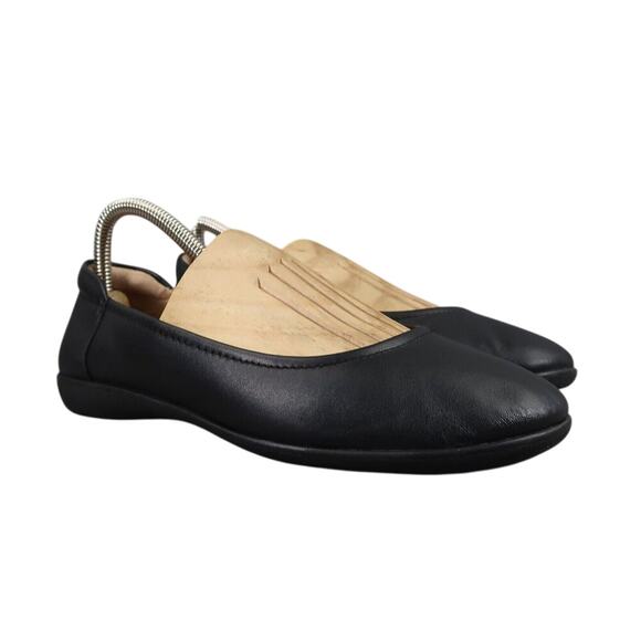 Naturalizer Shoes Women 7 Ballet Flat Flexy Classic Black Leather Career Comfort - Picture 1 of 15
